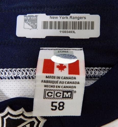 משחק ריינג'רס בניו יורק השתמש בתרגול לבן ג'רזי ריבוק NHL 58 DP29951 - משחק גופיות NHL משומשות