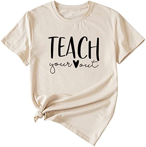 למדו את החולצה החולצת החולצה המורים לחולצת טריקו לנשים שרוול קצר טי טריק