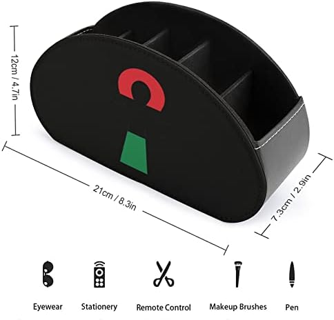 אדום שחור וירוק סמל מחזיק שליטה רחוקה מודרנית עם 5 תאים עור PU Muti-Functimal Office Functive Trangle