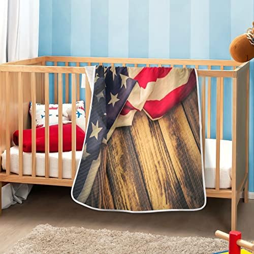 שמור על מצב רוח ישן דגל אמריקאי שמיכות תינוקות לבנות בנים פעוט תינוקות, שמיכת עריסה של שמיכת תינוקות רכה
