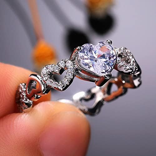 מתכוונן אגודל טבעות לנשים אהבת לב יהלומי טבעת נחושת חלול בצורת טבעת מלא אהבת אופנה מים יהלומי טבעות