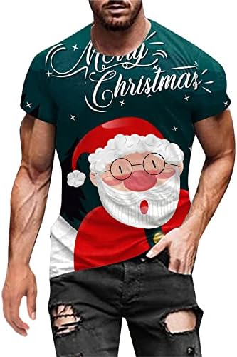 ZDDO חייל לגברים לחג המולד שרוול קצר חולצות שרוול שריר דק מעצב מסיבות מעצבת חג המולד גרפיקה