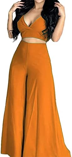 סרבלים סרבלים נשים 2023 אביב דו חלקים צבע מוצק רצועה גופית גופית מותניים גבוהה מכנסי רגל רחבים סט מזדמנים