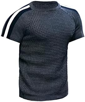 2023 חולצות T שרירים חדשים של גברים ניגודיות צבע מתיחה אימון שרוול קצר טי טריק
