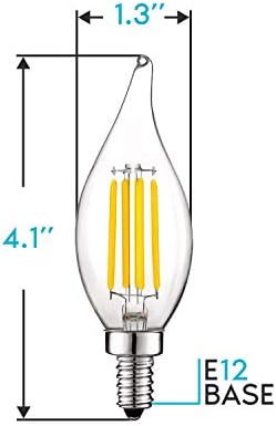 מנורת וינטג ' לוקסריט נורת לד שווה ערך 60 וואט, 550 לומן, 3500 קראט לבן טבעי, נורות נברשת לד 5 וואט, ניתן לעמעום,