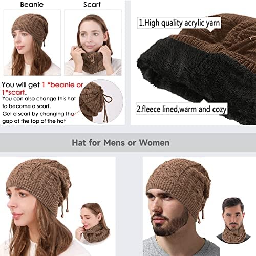 כפת כובע לגברים או נשים / צוואר חם צעיף / כובע צעיף שימוש כפול / חם למתוח לסרוג חורף קוקו כפת גולגולת