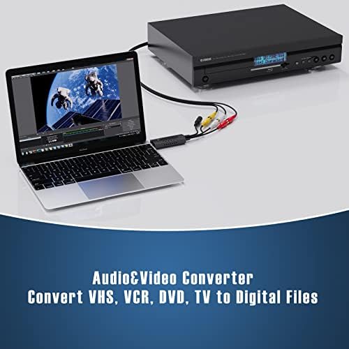 מכשיר לכידת וידאו של USB, ממיר וידאו של RCA ל- USB, כרטיס לכידת וידאו VHS/MINI DV/VCR/HI8/DVD לממיר