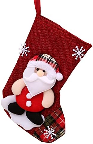 גרבי חג המולד בד גרבי חג המולד וגרביים תלויים לחג המולד לקישוט המסיבות וקריקטורה חג המולד אדום סט נתיב חורפי