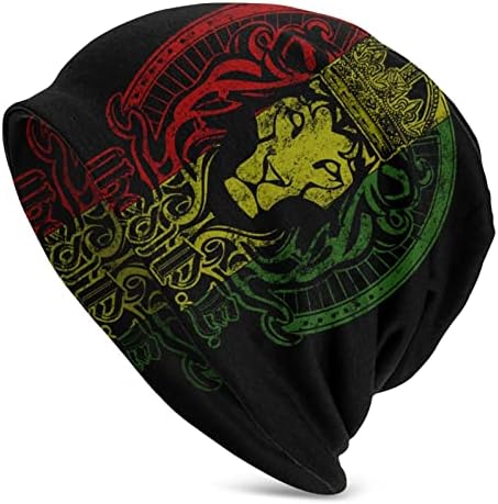 ג ' מייקה ראסטה רגאיי יהודה האריה כפת כובע לגברים / נשים רפוי כפת גולגולת כובע חורף למתוח אקריליק לסרוג