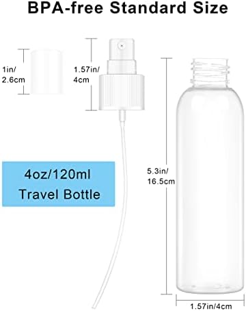 זלביין 4 עוז פלסטיק בקבוקי תרסיס ערפל דק 24 חבילה למילוי חוזר ריק נסיעות גודל מכולות דליפת הוכחה
