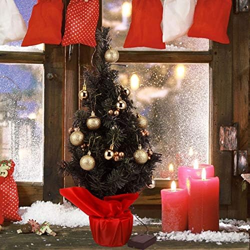 1 סט עץ חג המולד זוהר מיני פריסת מסיבת עץ חג המולד אבזרים ללא קישוטים לחג המולד של סוללה