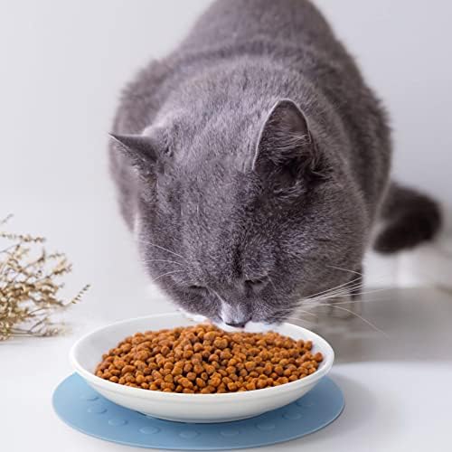 דוראקיטן קרמיקה חתול מזון צלחות: חתול רטוב מזון קערות חתול האכלה רחב קערות כדי הפגת מתחים של זיף עייפות חתול