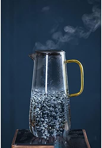 Huangxing - 1.6 ליטר כד מים, קנקן זכוכית עם מכסה קנקן תה קר קנק