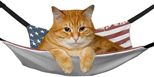 ערסל לחיות מחמד מיטת שינה חתול דגל אמריקאי עם רצועות מתכווננות ווי מתכת 16.9& 34; איקס13