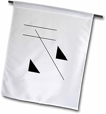 תמונת 3 של ציור גיאומטרי בשחור לבן - דגלים