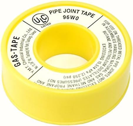 קלטת גז/TFE, סרט PTFE צהוב לקו גז, 1/2 אינץ 'x 260 אינץ'