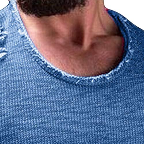 חור שבור מזדמן של גברים שרוול קצר שרוול מעוקל שוליות ארוכות חולצות טריקו