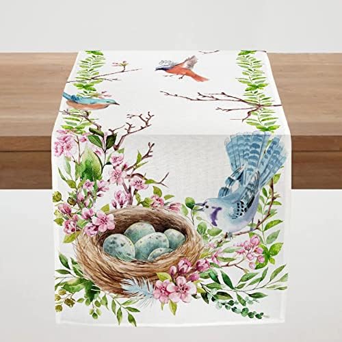 פרוקדה אביב אביב שולחן פרחוני רץ צבעי מים צבעוניים פרחי בר צבעוניים פרחים רצי שולחן יוטה עיצוב מטבח
