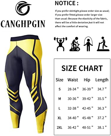 מכנסי דחיסה לגברים של Canghpgin מכנסי ספורט טווחי ספורט לגברים המריצים כושר שכבתי מגניב אימון יבש