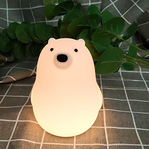 Ledholyt Kids Light Light, מנורת משתלת דוב סיליקון חמוד לתינוק ופעוט, אור לילה לבעלי חיים לבנים ולבנות, אור
