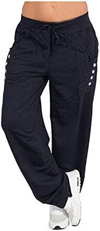 מכנסי טרנינג לנשים של ג ' ורסה, מכנסי טרנינג גדולים לנשים עם מכנסי חגורה מכנסי טרנינג ישרים עם מכנסי מכנסיים