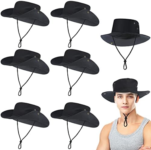 SEEWEY 6 PCS כובע דלי רוחב רוחב לגברים כובע הגנת UV לגברים כובע דלי יבש מהיר כובע קיץ חוף קיץ כובע