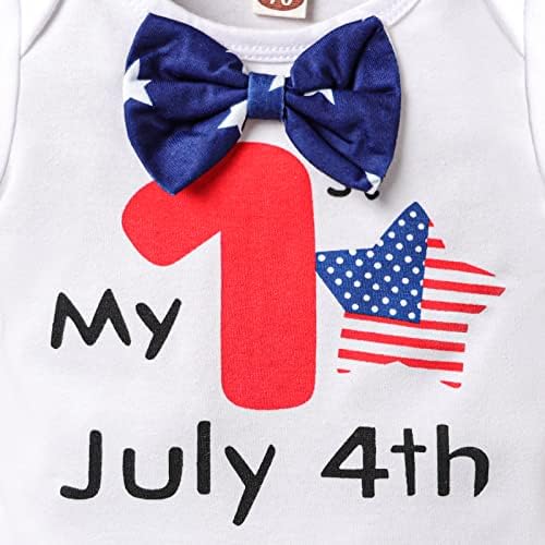 Tikoubabe ילד התינוק הראשון שלי 4 ביולי תלבושת תלבושת יולדת רומפר + כוכבים פס פס דגל אמריקאי קצר מערכות קיץ