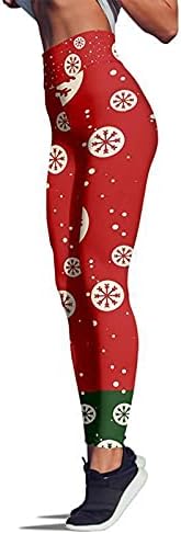ריצה פילאטיס למסיבת יוגה מכנסי חג מולד בהתאמה אישית איש שלג חותלות חג המולד רזות מכנסיים לנשים סנטה מכנסיים