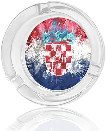 דגל של קרואטיה מחזיק מאפרות כוס עגול לסיגריות מארז מגש אפר מעשן חמוד