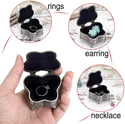 HIPIWE תכשיטי מתכת וינטג 'קופסת תכשיט תכשיטים - מארגן תכשיטים בצורת פרפר מחזיק טבעת חזה, עגילים קופסת אחסון קופסת