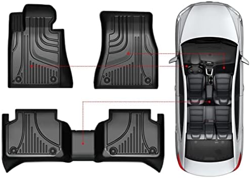 מחצלות רצפת רכב של Aomsazto עבור BMW X5 2014-2018 / BMW X6 2015-2019, כבד TPE כל מחצלות רצפת מכוניות מזג אוויר,