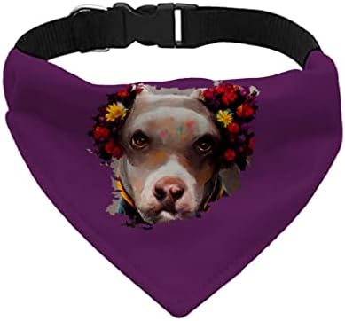 פיטבול עיצוב חיות מחמד בנדנה צווארון - כלב פנים צעיף צווארון-חמוד גרפי כלב בנדנה