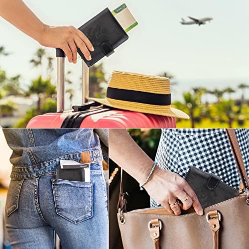דרכון וחיסון כרטיס מחזיק קומבו, נסיעות מסמך בעל מקרה כיסוי, עור נסיעות דרכון ארנק ארגונית נשים עם וקס