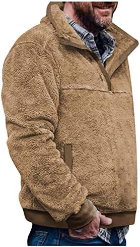סווטשירטים של פליס XZHDD לגברים, מעיל סוודר סוודר סגנון חורפי של בוהו חורפי 1/4 רוכסן סוודר חם מזדמן