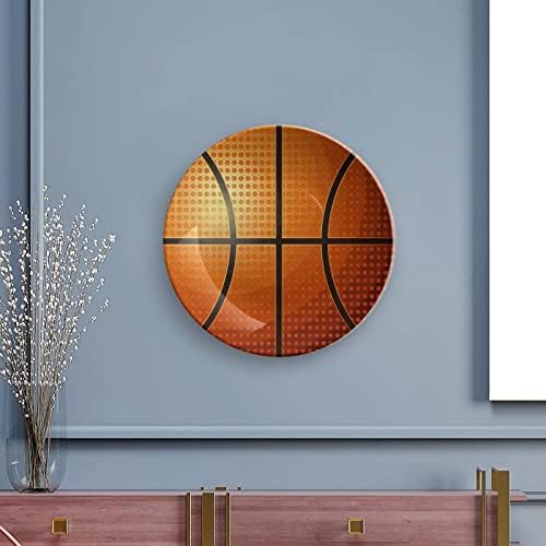 רקע כדורסל צלחת דקורטיבית צלחת קרמיקה עגולה צלחת סין צלחת עם עמדת תצוגה לעיצוב חתונת המסיבה