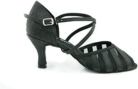 נעלי Bluebell בעבודת יד סלסה תחרות חתונות לנשים נעלי ריקוד עקב אסטלה 2.5 אינץ ' - שחור