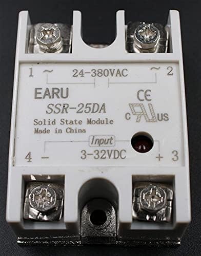 ILAME 1PC SSR-25 DA SSR-25DA 25A כניסת ממסר SSR 3-32VDC פלט 24-380VAC לבקר טמפרטורת PID שנאי מתח MOUDE
