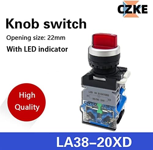 BCMCBV LA38 LED בורר בורר כפתור מתג סיבוב 2 3 מיקום מנעול עצמי אור 1NONC מוארת מגע מכסף מואר 22 ממ LA38-11XD/21