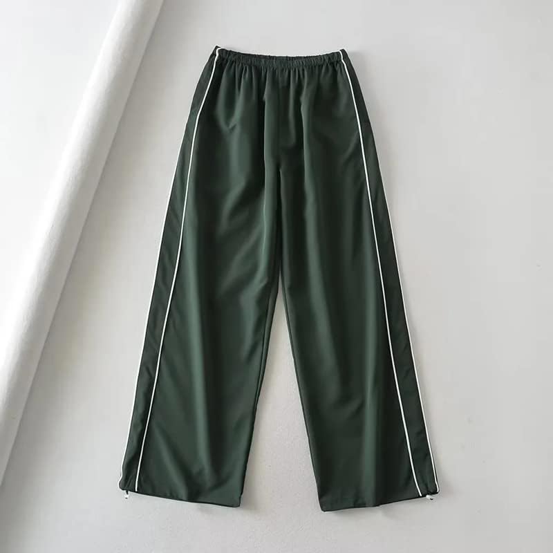 מנגמאו נשים Y2K מכנסי מסלול y2k מכנסי מצנח מכנסי מטען מותניים גבוהים עם כיסים מכנסי טרנינג רחבים