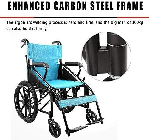 כיסא גלגלים - אלומיניום תחבורה כיסא גלגלים עם 18 אינץ מושב-מתקפל כיסא גלגלים להובלה ואחסון