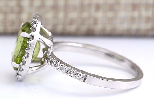 תכשיטי אופנה של Pimchanok Shop 925 טבעת פרידוט סגלגלת סגלגל נשים גודל אירוסין בגודל 6-10