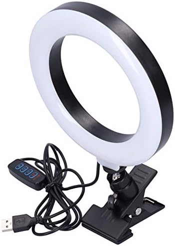 16 סמ ניתן לעמעום הוביל טבעת אור עם מחזיק קליפ, 3 סוגים של מקור אור, 10 רמות של בהירות, לצילום שידור