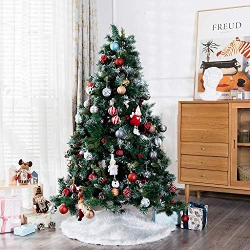 חצאיות עץ חג המולד של GYH חצאית עץ חג המולד לבן, 78 סמ/122 סמ כרית כיסוי עץ חג המולד, מתאימה לקישוטים