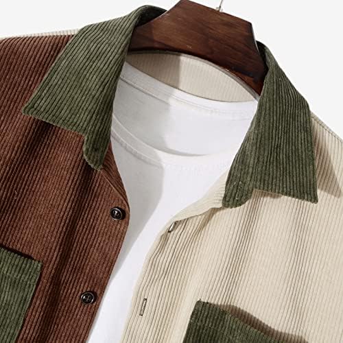 חולצות קורדרוי לגברים של ZDDO כפתור אופנה של שרוול ארוך