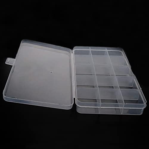 תיבת אחסון רכיב Bettomshin - פלסטיק קבוע 15 רשתות רכיב אלקטרוני מיכלים קופסאות כלים נקה לבן 170x100x23 ממ חבילה