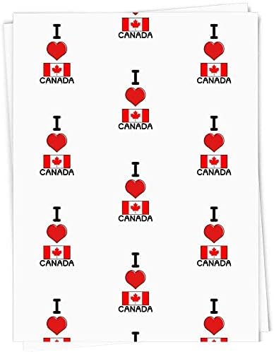 5 על 1 'אני אוהב קנדה' אריזת מתנה / גליונות נייר עטיפה