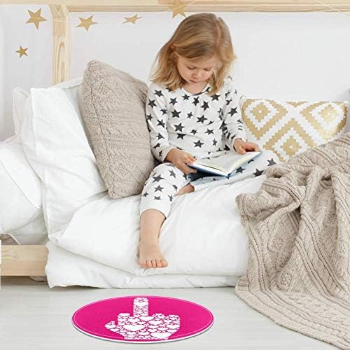 אהבת לב יד זין ורוד, החלקה שפשפת 15.7 עגול אזור שטיח שטיחים שטיחים לילדים שינה תינוק חדר לשחק חדר משתלת