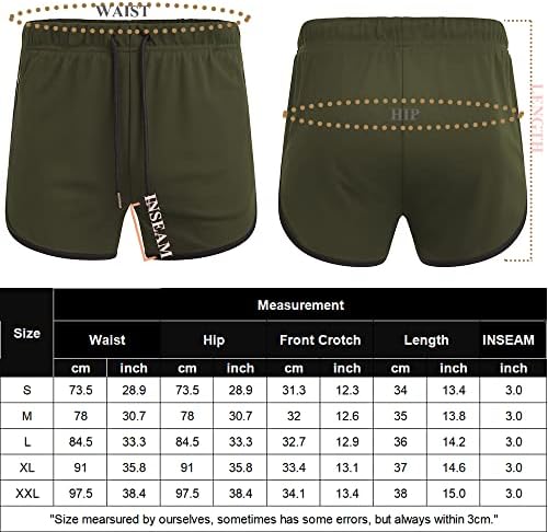 COOFANDY MES 2 Pack Pack Waloce מכנסי מכנסיים קצרים בגודל 3 אינץ 'מכנסיים אתלטים עם כיסי רוכסן