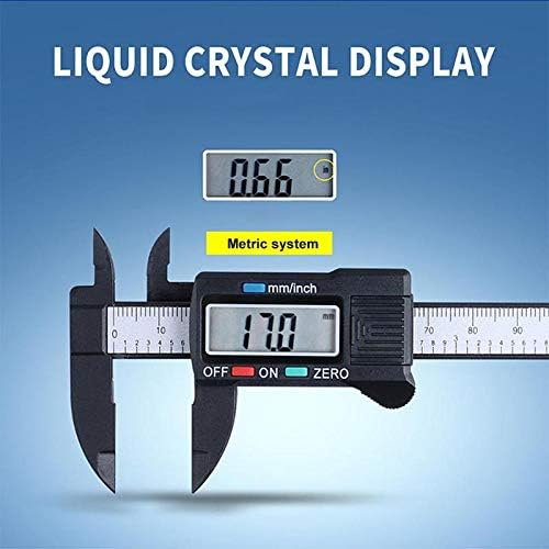 קליפר yuxiwang 100 ממ LCD LCD דיגיטלי סיבי פחמן אלקטרוניים סיבי וירניר מד מחלט מיקרומטר גבוה דיוק