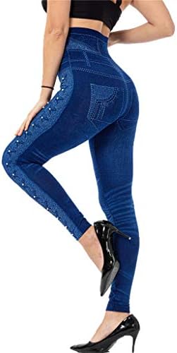 חותלות ז'אן לנשים פלוס פרפר גודל מודפס ג'ינס מכנסי יוגה במותניים גבוה
